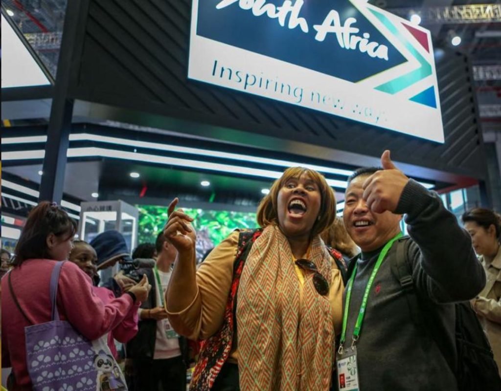 Booth signage for the South Africa country area at the CIIE, east China’s Shanghai