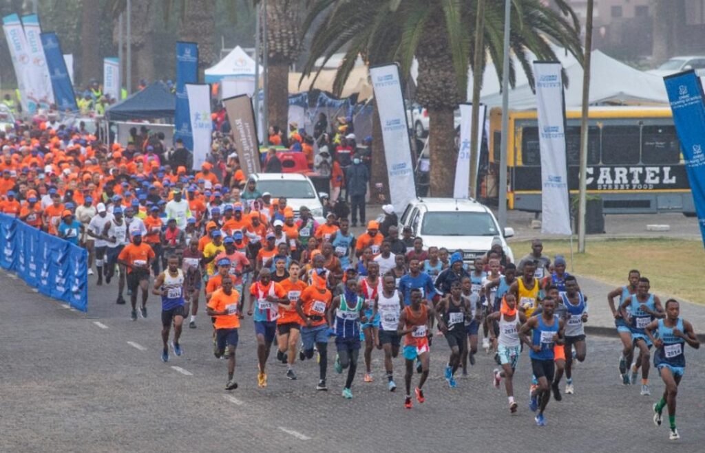runners at Rossing National Marathon Botswana