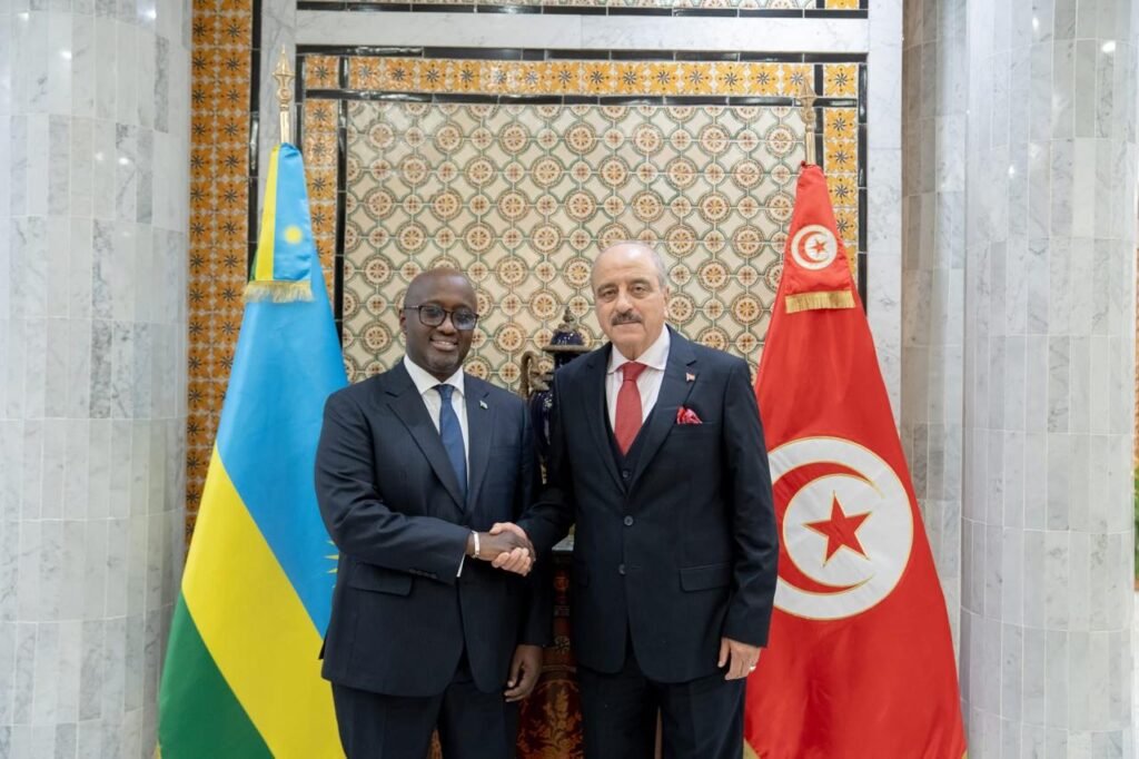 Ministers Olivier Nduhungirehe and Mohamed Ali Nafti.