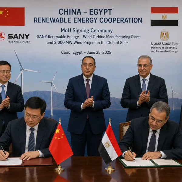 China's SANY to build Egypt's first wind turbine plant, 2,000-MW wind project